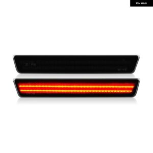 ダッジ チャレンジャー 2015-2022 クリアスモークレンズ LED サイドマーカーランプ アンバー フロント レッド リアサイドフェンダー リフレクター ライト - Smoked Red Rear