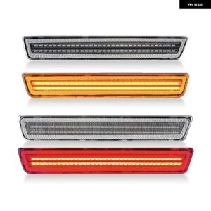 ダッジ チャレンジャー 2015-2022 クリアスモークレンズ LED サイドマーカーランプ アンバー フロント レッド リアサイドフェンダー リフレクター ライト - Clear Amber Red