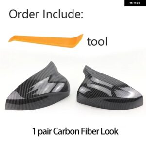 ホーンシェイプ カーボンパターンミラー カバー ブラックミラー カバー オーバーレイ アウディ A3 S3 8V RS3 2013-2019 - Carbon Fiber Look