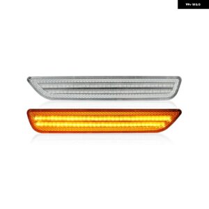 フォード マスタング 2010-2014 クリアスモークレンズ LED サイドマーカーランプ アンバー フロント レッド リアサイドフェンダーライト - Clear Amber Front