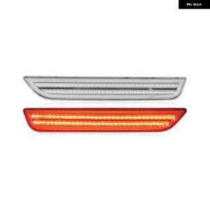 フォード マスタング 2010-2014 クリアスモークレンズ LED サイドマーカーランプ アンバー フロント レッド リアサイドフェンダーライト - Clear Red Rear