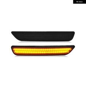 フォード マスタング 2010-2014 クリアスモークレンズ LED サイドマーカーランプ アンバー フロント レッド リアサイドフェンダーライト - Smoked Amber Front