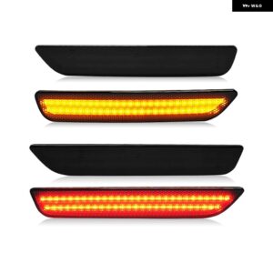 フォード マスタング 2010-2014 クリアスモークレンズ LED サイドマーカーランプ アンバー フロント レッド リアサイドフェンダーライト - Smoked Amber Red