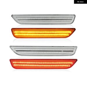 フォード マスタング 2010-2014 クリアスモークレンズ LED サイドマーカーランプ アンバー フロント レッド リアサイドフェンダーライト - Clear Amber Red