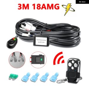 2M/3M 車用作業灯スイッチ ライトバー リモコン 配線 ハーネス 付き 車 12V 24V ボート トラック 480W ケーブル リレーワイヤー - TB with 2 lamp CU22