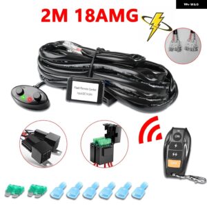 2M/3M 車用作業灯スイッチ ライトバー リモコン 配線 ハーネス 付き 車 12V 24V ボート トラック 480W ケーブル リレーワイヤー - TA with 2 lamp CU1