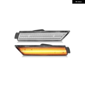 シボレー カマロ 2010-2015 クリアスモークレンズ LED サイドマーカーランプ アンバー フロント レッド リアサイドフェンダーライト - Clear Amber Front