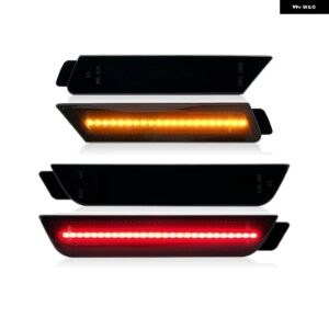 シボレー カマロ 2010-2015 クリアスモークレンズ LED サイドマーカーランプ アンバー フロント レッド リアサイドフェンダーライト - Smoked Amber Red