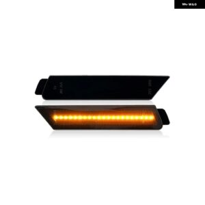 シボレー カマロ 2010-2015 クリアスモークレンズ LED サイドマーカーランプ アンバー フロント レッド リアサイドフェンダーライト - Smoked Amber Front