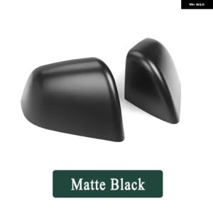 テスラ モデルY 2019-2023 サイドバックミラー カバー ブラック カーボン風 ABS ミラー 装飾 ハウジング キャップ - Matte Black