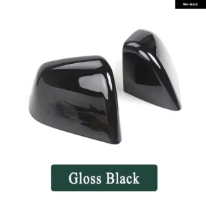 テスラ モデルY 2019-2023 サイドバックミラー カバー ブラック カーボン風 ABS ミラー 装飾 ハウジング キャップ - Gloss Black
