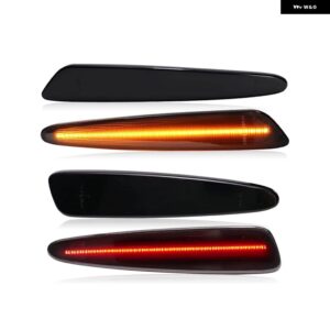 シボレー シボレー コルベット C6 2005-2013 スモークレンズ LED サイドマーカーランプ アンバー フロント レッド リアサイドフェンダーライト - Amber Front Red Rear