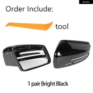 カーボンルック バックミラー キャップ ウィングサイドミラー カバー メルセデス ベンツ W176 W246 W204 W212 W221 C117 X204 X156 2個 - black