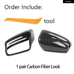カーボンルック バックミラー キャップ ウィングサイドミラー カバー メルセデス ベンツ W176 W246 W204 W212 W221 C117 X204 X156 2個 - Carbon Fiber Look
