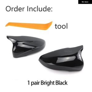 バットシェイプ カーボンパターン バックミラー キャップ ウィングサイドミラー カバー フォルクスワーゲン VW ゴルフ 6 MK6 GTI 2009-2014 2個 - black