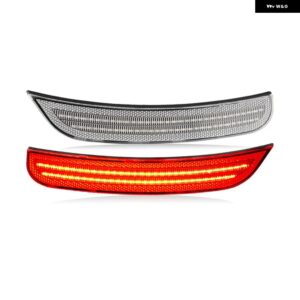 クライスラー 300 2015-2022 クリアスモークレンズ LEDサイドマーカーランプ アンバー フロント レッドリアサイドフェンダー リフレクター ライト - Clear Red Rear