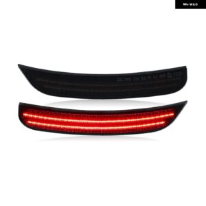 クライスラー 300 2015-2022 クリアスモークレンズ LEDサイドマーカーランプ アンバー フロント レッドリアサイドフェンダー リフレクター ライト - Smoked Red Rear