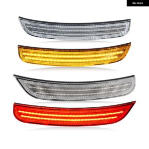 クライスラー 300 2015-2022 クリアスモークレンズ LEDサイドマーカーランプ アンバー フロント レッドリアサイドフェンダー リフレクター ライト - Clear Amber Red