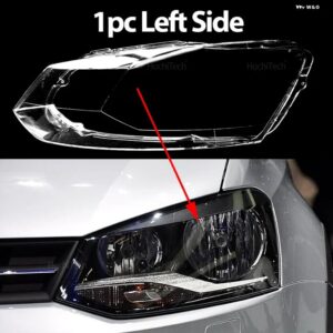 フォルクスワーゲン VW ポロ MK5 プレフェイスリフト 2010-2013 クリア ハウジング フロント ヘッドライト レンズ シェルカバー ランプカバー - 1pc Left Side