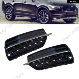 ボルボ XC90 2016 - 19 車用フロント バンパー フォグランプ カバー アンダー グリル カバー ハニカムシェイプ フォグランプ ベゼル - Left
