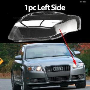 クリアフロント ヘッドライト レンズ シェルカバー ランプカバー ランプシェード アウディ A4 B7 S4 RS4 2006 2007 2008 - 1pc Left Side