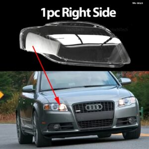 クリアフロント ヘッドライト レンズ シェルカバー ランプカバー ランプシェード アウディ A4 B7 S4 RS4 2006 2007 2008 - 1pc Right Side