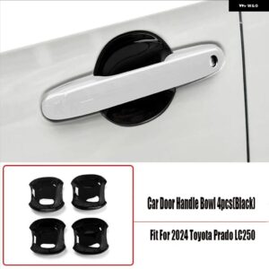ドアハンドル ボウルカバー キャップ 2024 トヨタ プラド LC250 ランドクルーザー アクセサリー - black