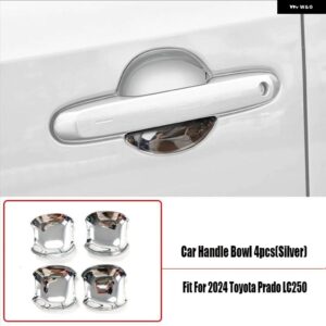 ドアハンドル ボウルカバー キャップ 2024 トヨタ プラド LC250 ランドクルーザー アクセサリー - Silver