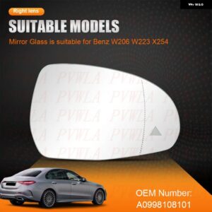 ベンツ W206 W223 X254 EQE V295 V297 2022 2023 2024 カーアクセサリー ブラインド スポットヒートミラー ガラス A0998104703 A0998108101 - 1 pc Right Side