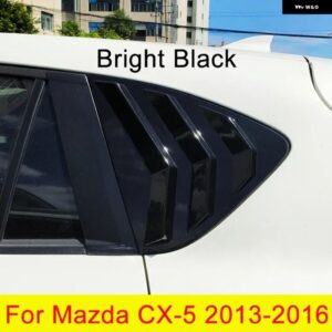 リアサイドウィンドウルーバーベントカバー シャッター パネル トリム マツダ CX-5 CX5 2013 - 22 - bright black 13-16