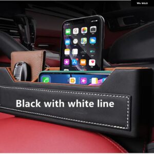 車シート隙間 収納 ボックス バッグ オーガナイザー ケーススリット フィラー ホルダー ポルシェ マカン カイエン パナメーラ718 911 インテリア - Black-white line