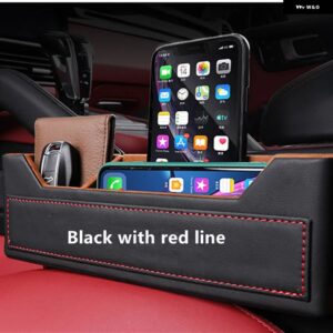 車シート隙間 収納 ボックス バッグ オーガナイザー ケーススリット フィラー ホルダー ポルシェ マカン カイエン パナメーラ718 911 インテリア - Black-red line