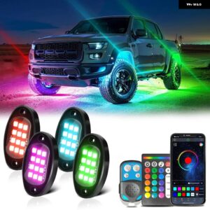 車用LEDシャーシストリップPCBフレキシブルLED APPAMBIENT HOLDING LED 装飾 シャーシ4X4オフロード アンビエントライト 4/6/8IN1 - 4 in 1 APP Remote1 2