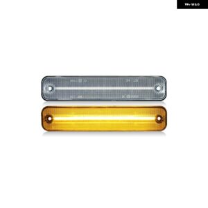 ハマー H2 2003-2009 クリアスモークレンズ LED サイドマーカーランプ アンバー フロント レッドリアサイドフェンダーライト - Clear Amber Front