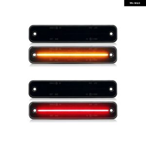 ハマー H2 2003-2009 クリアスモークレンズ LED サイドマーカーランプ アンバー フロント レッドリアサイドフェンダーライト - Smoked Amber Red