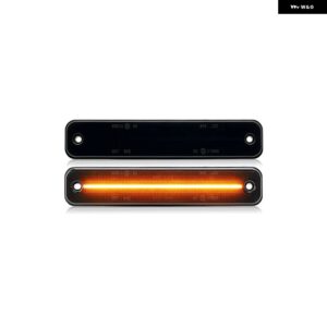 ハマー H2 2003-2009 クリアスモークレンズ LED サイドマーカーランプ アンバー フロント レッドリアサイドフェンダーライト - Smoked Amber Front