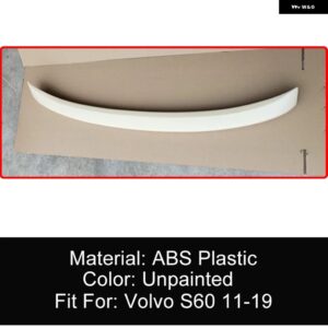 ボルボ S60 2011 12 13 14 15 16 17 18 19 リア トランク リッド カースポイラー ウィング ABS ブラックカーボン 外装 アップグレード アクセサリーパーツ - Unpainted