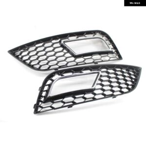 アウディ A4 B8.5 2013-2016 1ペア フロント バンパー フォグライト グリル フォグランプ カバー ハニカムメッシュ RS4 スタイル 8K0807681K 8K0807682K - Chrom