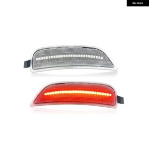 マツダ MX-5 MX5 ミアータ 2016-2023 クリアスモークレンズ LED サイドマーカーランプ アンバー フロント レッド リアサイドフェンダー リフレクター ライト - Clear Red Rear