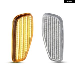 ジープ レネゲード 2015-2023 クリアスモークレンズ フロントフェンダー アンバー ライト LED サイドマーカーランプ - Clear Lens