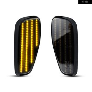 ジープ レネゲード 2015-2023 クリアスモークレンズ フロントフェンダー アンバー ライト LED サイドマーカーランプ - Smoked Lens