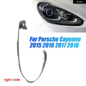 ヘッドライト シーリングストリップ 防水 ポルシェ カイエン 2015-2017 ヘッドランプ ゴム製ウェザーストリップ ガスケット トリム - Black-Right-Front