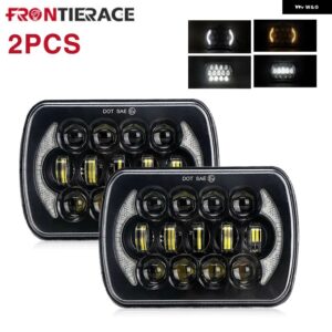 車用 ヘッドライト 5X7/6X7 LED DRL 最高輝度 トヨタ ピックアップ トラック ハイロービーム ハローカーライト 30000LM 400W カーアクセサリー 1個 2個 - 2PCS Type G