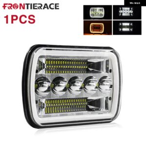 車用 ヘッドライト 5X7/6X7 LED DRL 最高輝度 トヨタ ピックアップ トラック ハイロービーム ハローカーライト 30000LM 400W カーアクセサリー 1個 2個 - 1PCS Type H