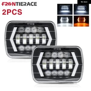 車用 ヘッドライト 5X7/6X7 LED DRL 最高輝度 トヨタ ピックアップ トラック ハイロービーム ハローカーライト 30000LM 400W カーアクセサリー 1個 2個 - 2PCS Type A