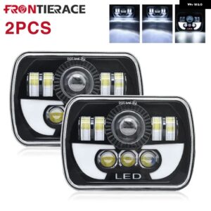 車用 ヘッドライト 5X7/6X7 LED DRL 最高輝度 トヨタ ピックアップ トラック ハイロービーム ハローカーライト 30000LM 400W カーアクセサリー 1個 2個 - 2PCS Type B