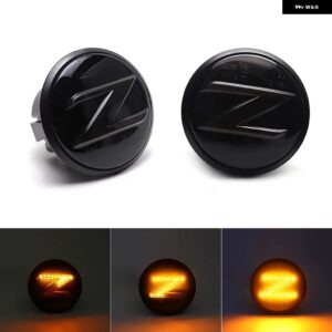 日産 370Z Z34 2009-2020 350Z Z33 2003-2009 LED サイドフェンダーマーカーランプ ダイナミックウィンカー ウィンカー インジケーター ライト 2個 - Smoked Dynamic Amber