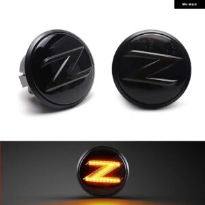 日産 370Z Z34 2009-2020 350Z Z33 2003-2009 LED サイドフェンダーマーカーランプ ダイナミックウィンカー ウィンカー インジケーター ライト 2個 - Smoked Normal Amber