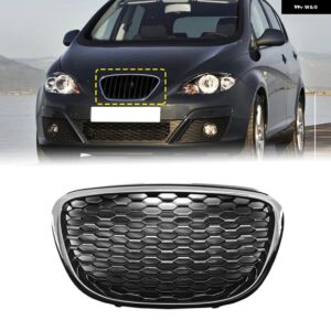 フロント バンパー ハニカム レーシング グリル メッシュ ブラック バッジレス グリル シート レオン MK2 1P アルテア トレド MK3 2004-2009 BPPPGR36 - Glossy Black