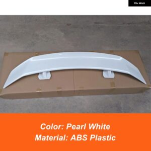 135CM 汎用 カースポイラー ウィング フォード フォーカス フュージョンモンデオフィエスタセダン ABSブラックカーボンリア トランク リッドダックスポイラ - WHITE